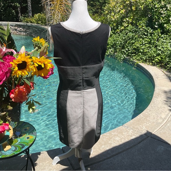 Yoana Baraschi Sz 12 Polka Dot sleeveless sheath black white Dress 🌸 - Picture 6 of 7